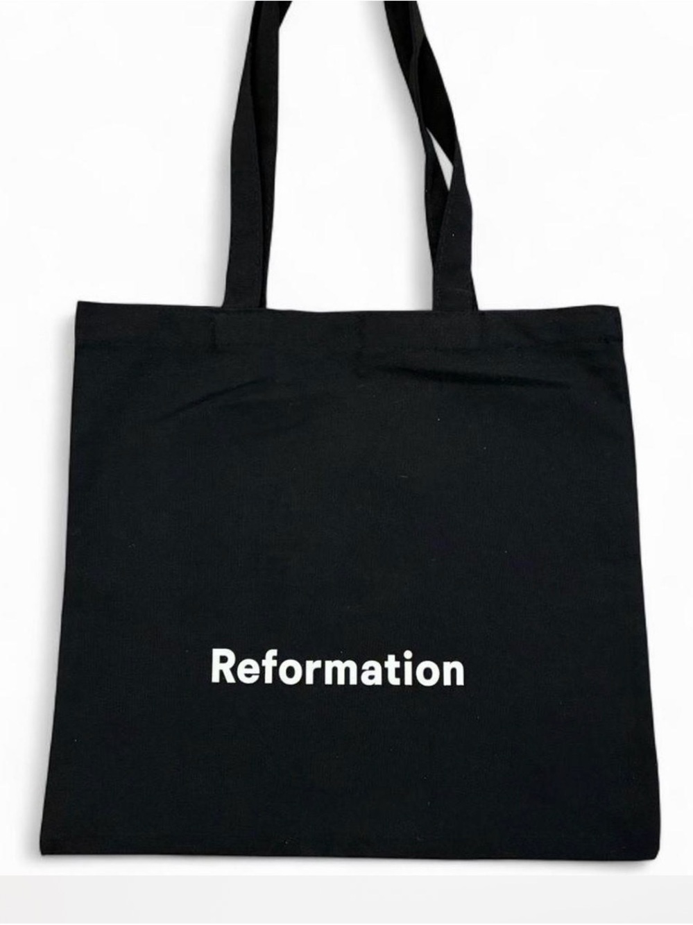 Reformation Black Canvas Tote with White Logo 18” x 16”
